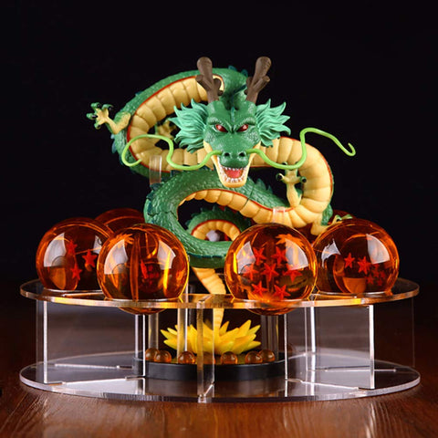 Estátua Dragon Ball - Shenlong (7 Esferas do Dragão + Prateleira)